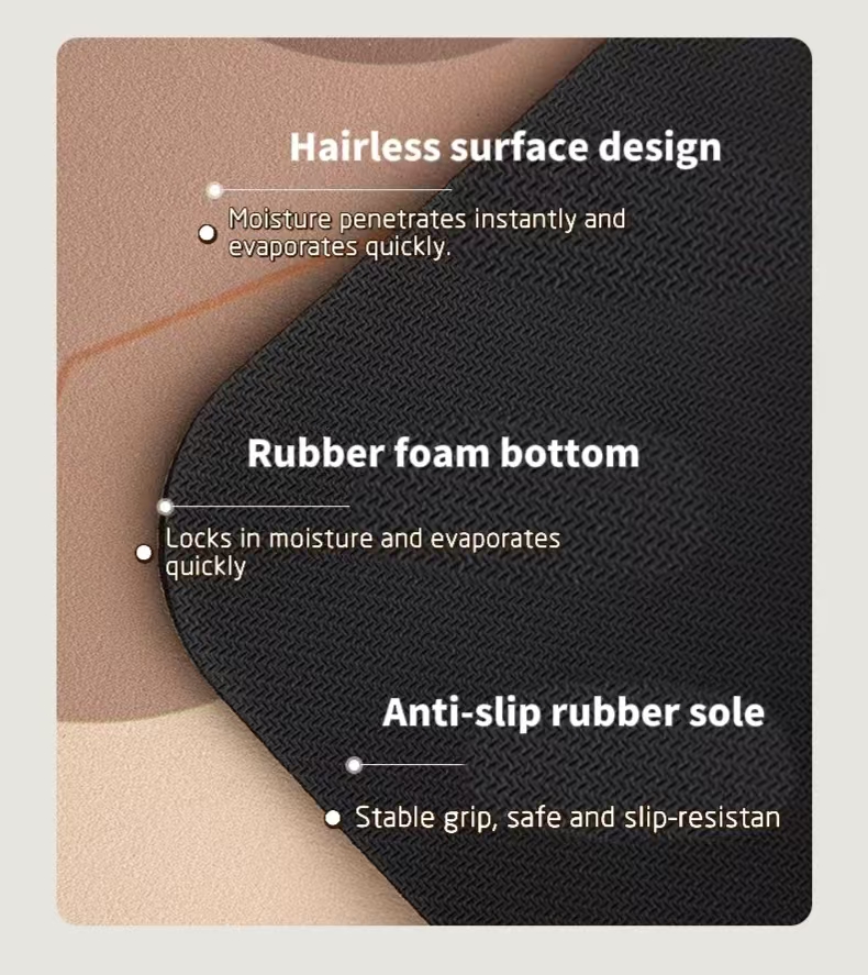 Bathroom Toilet Mat, 3-Piece Set, Quick-Drying Water-Absorbing Floor Mat, Rubber Anti-Slip Bottom Design, Suitable For Bathroom, Washbasin, Toilet, Kitchen, Living Room, Beside The Bathtub, Laundry Room, Bathroom Decoration. Bathmat
