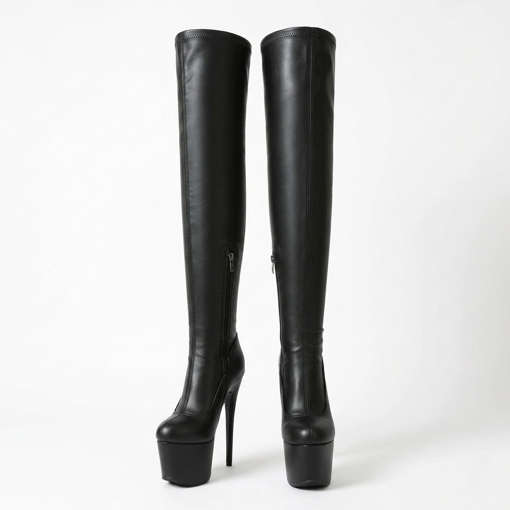 Gothic Patent Leather Platform Stiletto Boots "Rebel-90"