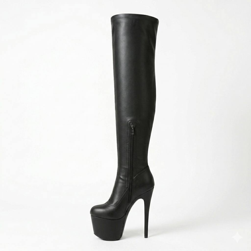 Gothic Patent Leather Platform Stiletto Boots "Rebel-90"