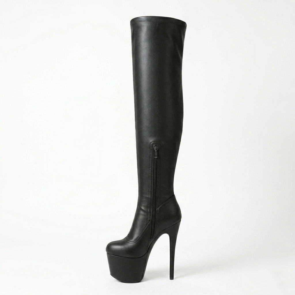 Gothic Patent Leather Platform Stiletto Boots "Rebel-90"