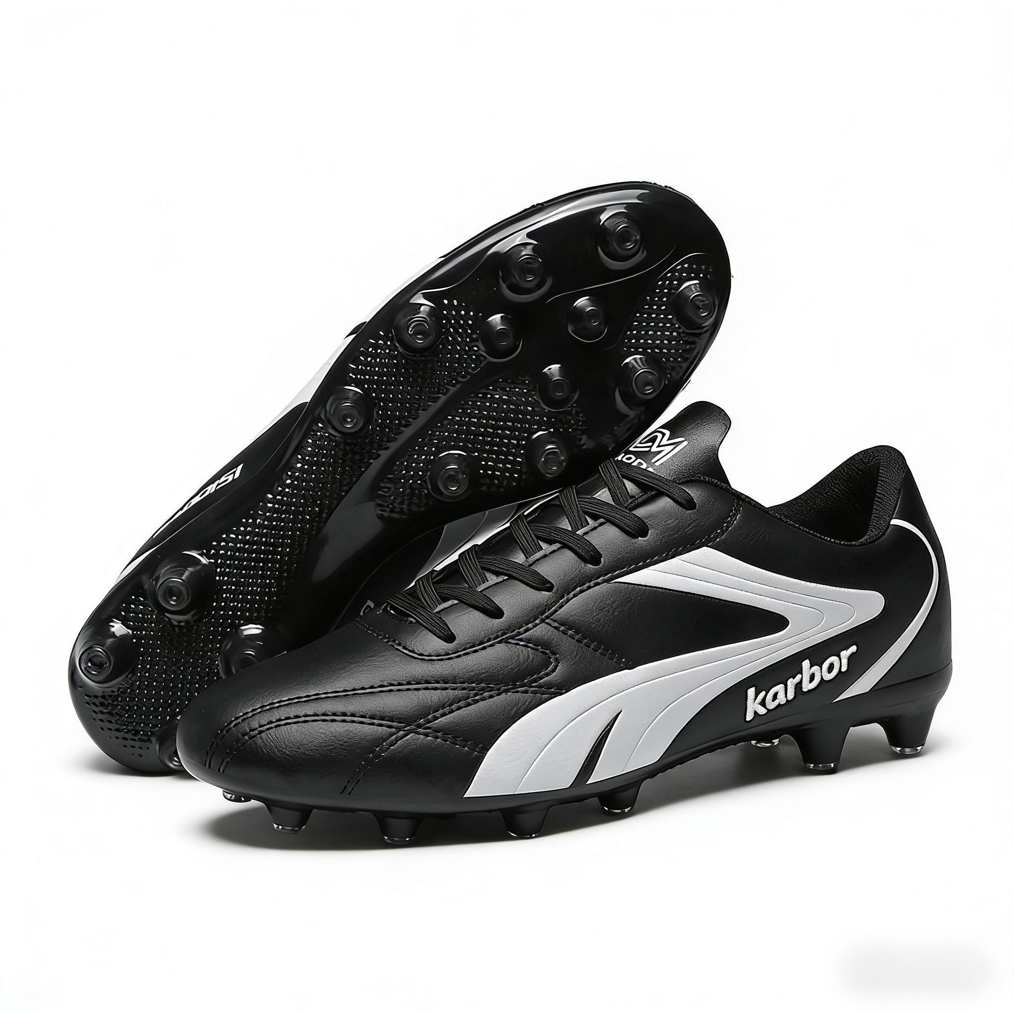 FG Firm Ground Soccer Cleats | Classic Black & White Edition