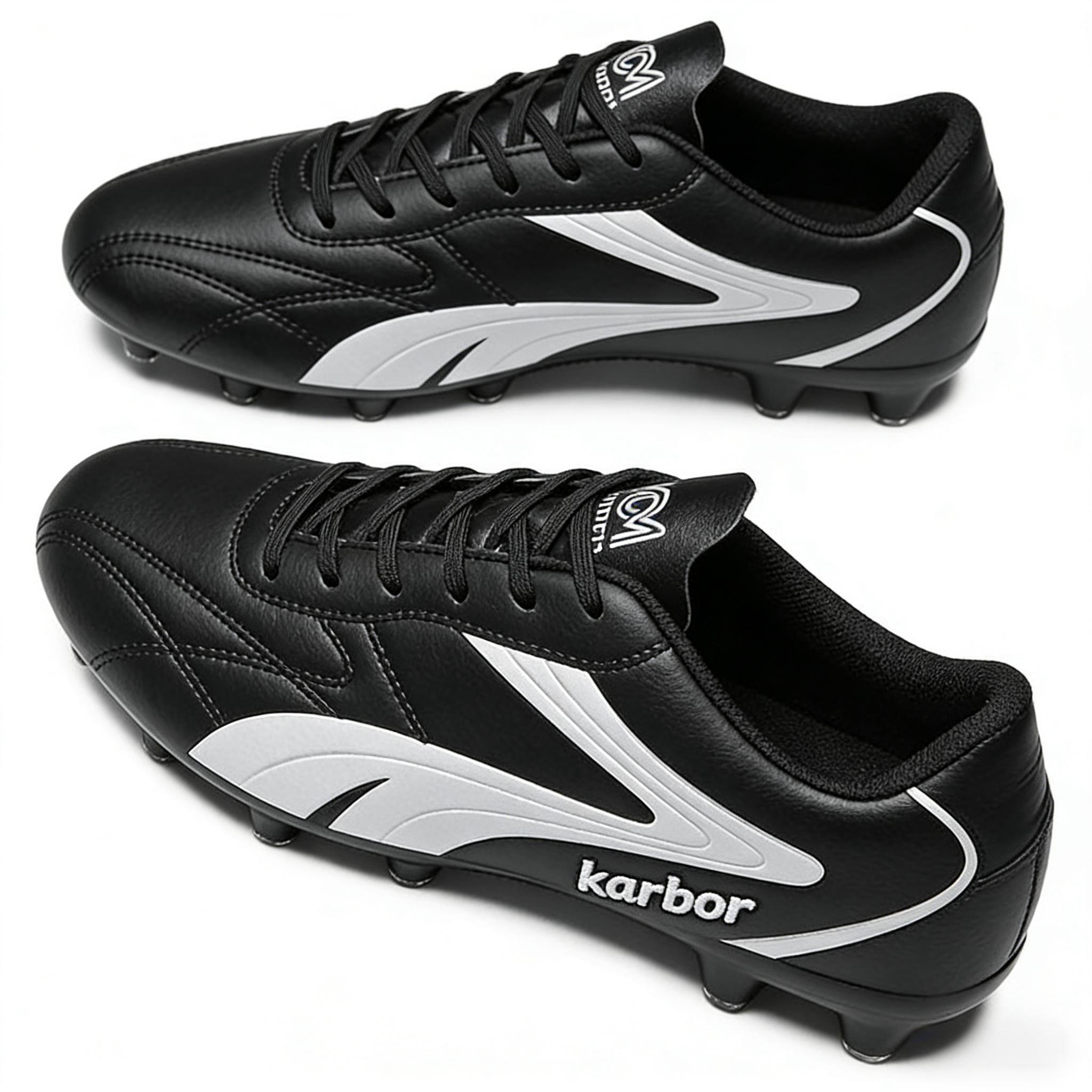 FG Firm Ground Soccer Cleats | Classic Black & White Edition