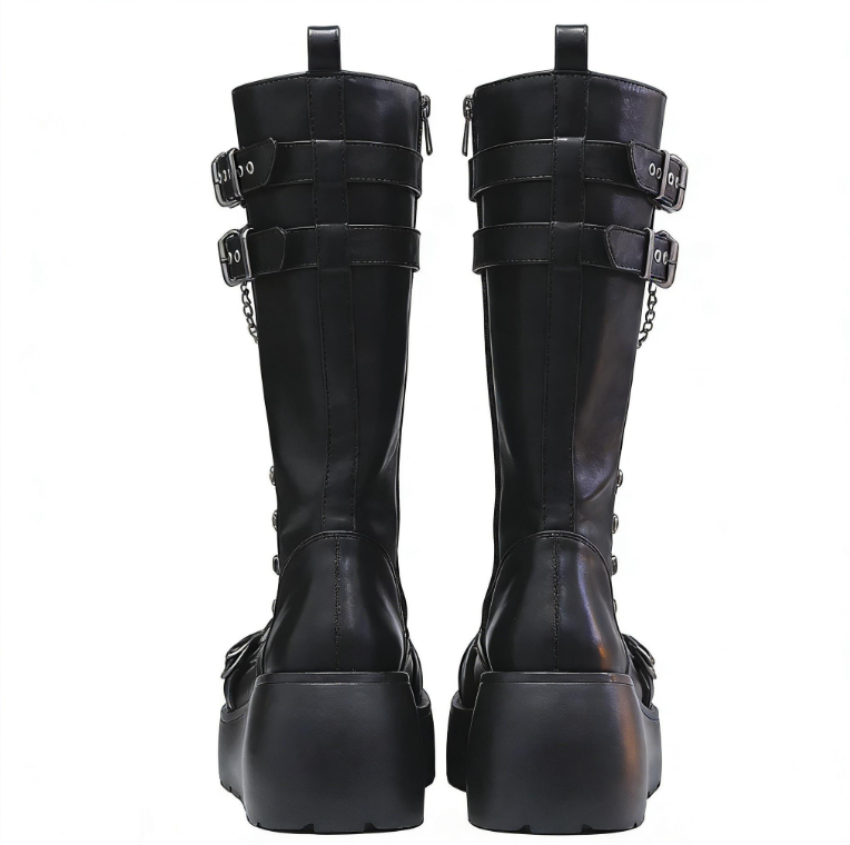 Gothic Platform Combat Boots "Nocturnal Pulse“