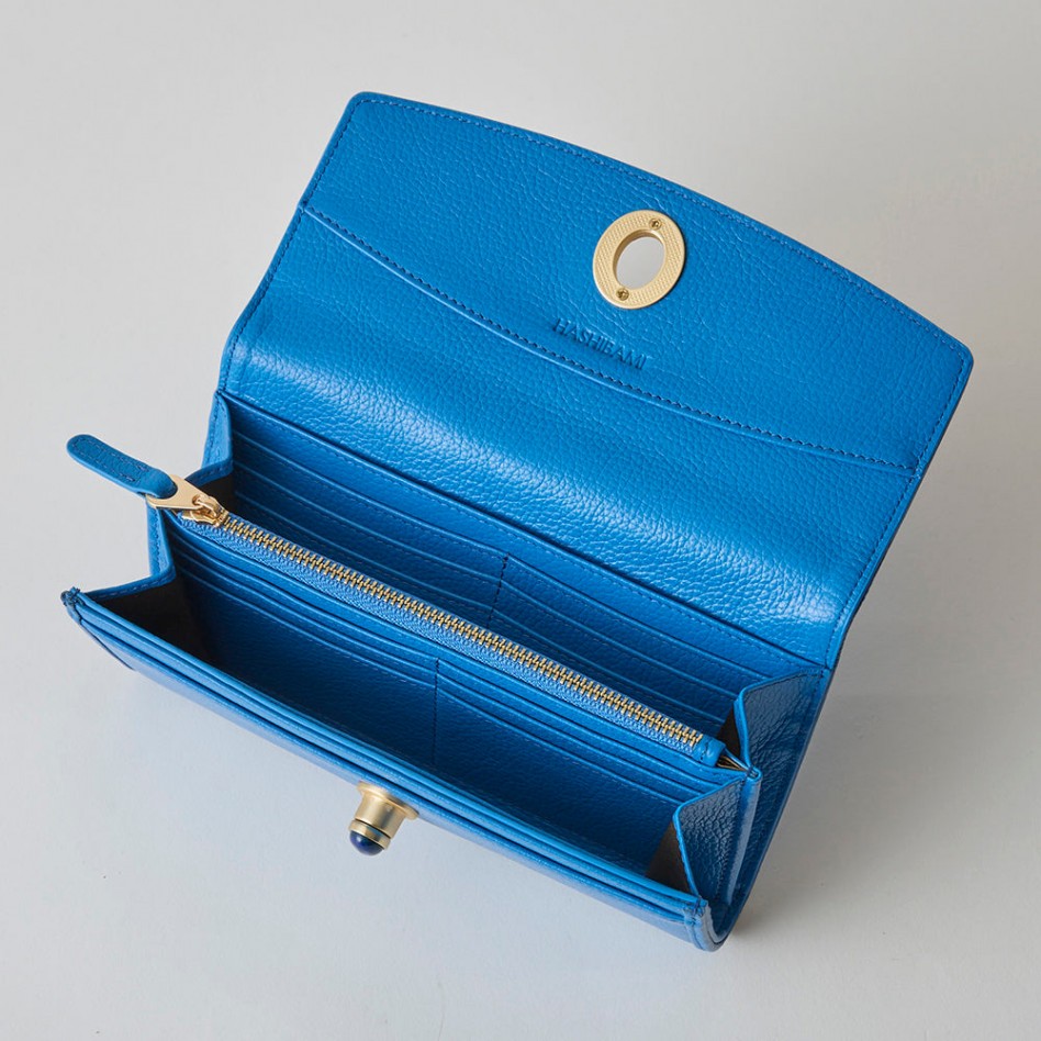 HASHIBAMI【Ha-2104-306 天然石 ロングウォレット】ブルー     