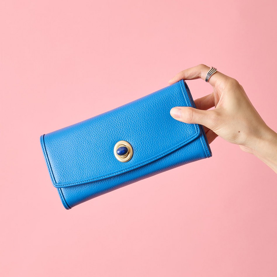 HASHIBAMI【Ha-2104-306 天然石 ロングウォレット】ブルー     