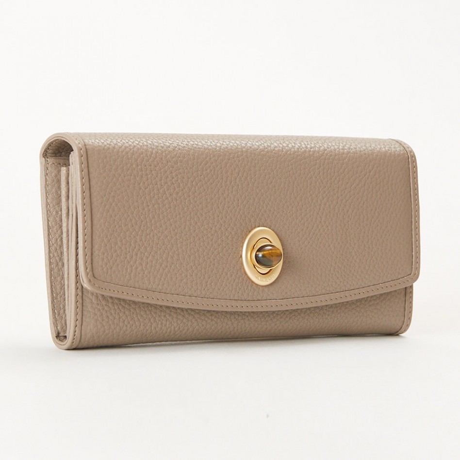 HASHIBAMI【Ha-2104-306 天然石 ロングウォレット】モカ