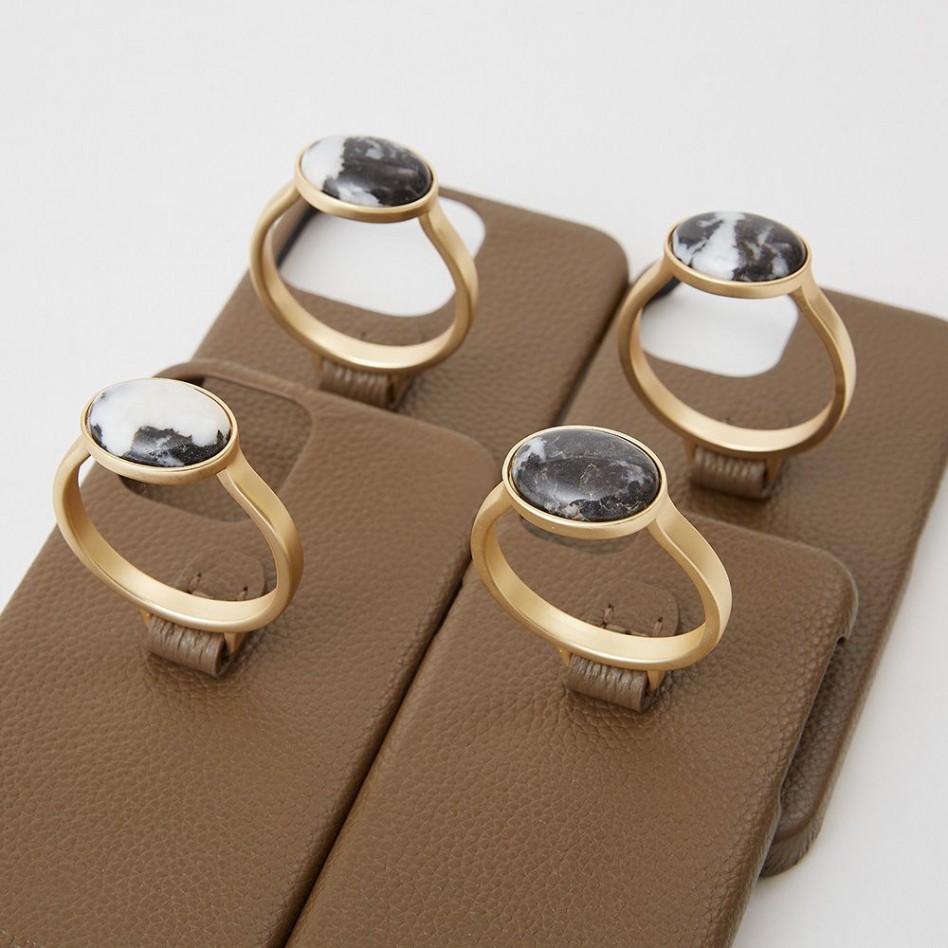 HASHIBAMI【Ha-2104-306 天然石 ロングウォレット】モカ