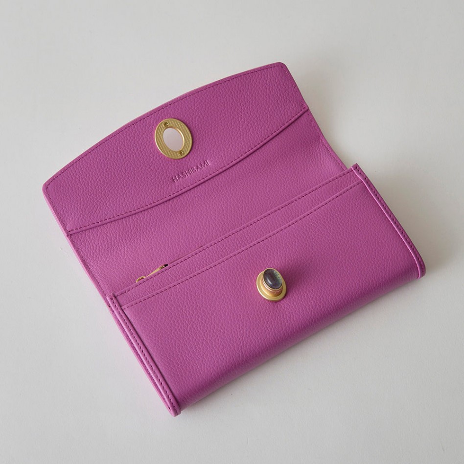 HASHIBAMI【Ha-2104-306 天然石 ロングウォレット】プラム