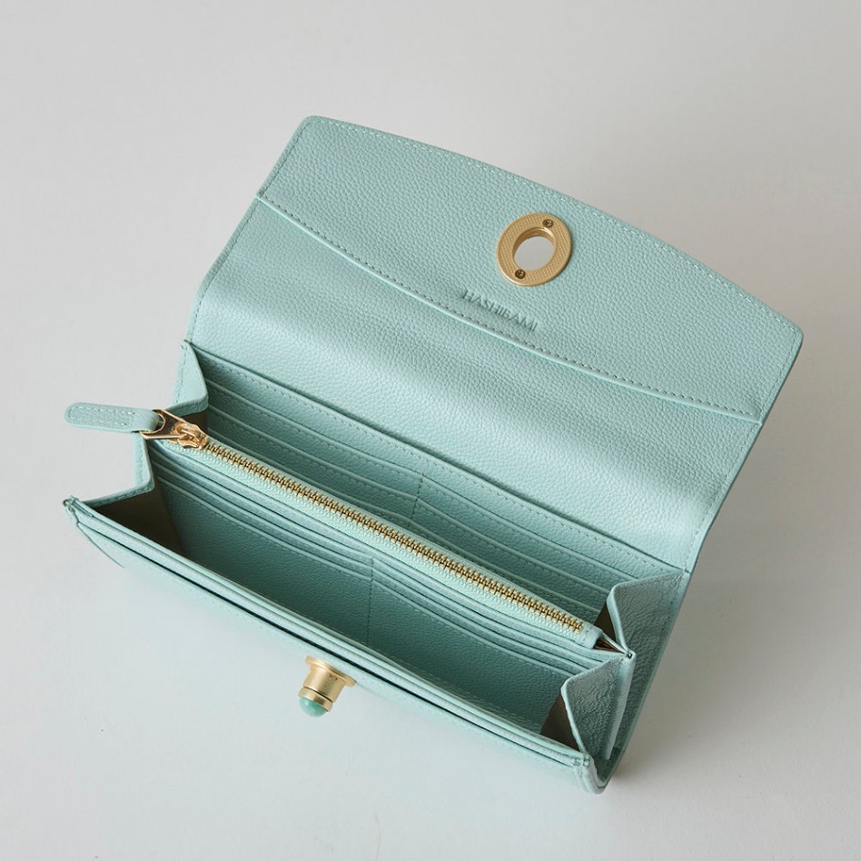 HASHIBAMI【Ha-2104-306 天然石 ロングウォレット】パウダーブルー