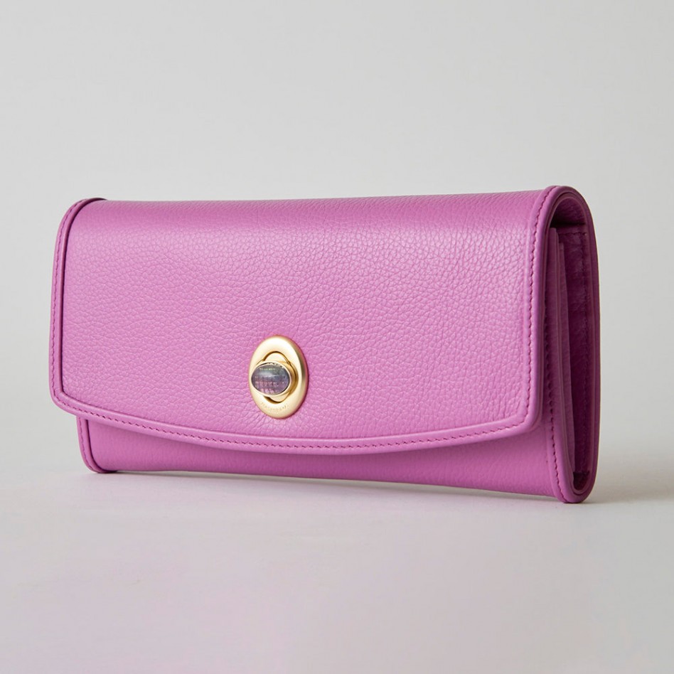 HASHIBAMI【Ha-2104-306 天然石 ロングウォレット】プラム