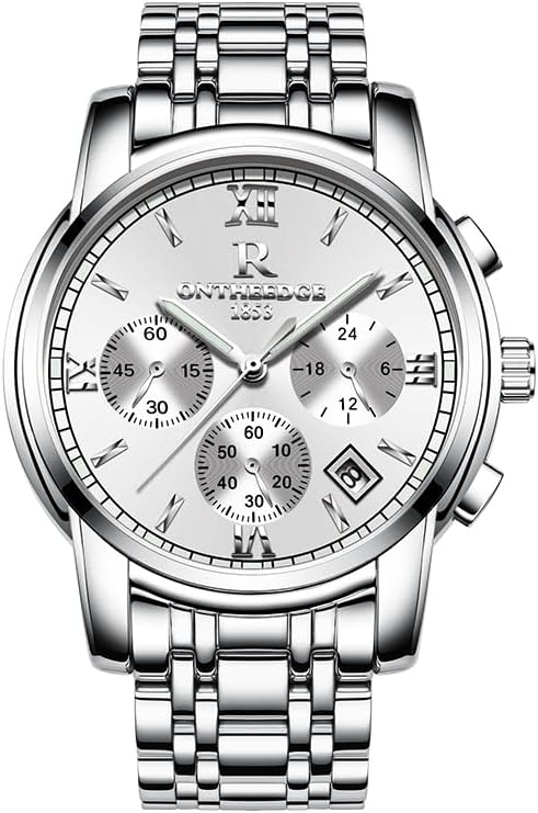 腕時計 メンズ うで時計 メンズ クオーツ 6針 マルチファンクション ローマ数字 防水 ステンレス バンド ビジネス フォーマル クラシック watch for men 安い