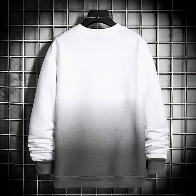 パーカー メンズ トレーナー 秋服 長袖 Tシャツ グラデーショントップス プルオーバー ゆったり カジュアルおおきいサイズ 人気 服 メンズ コットン 柔らかい大きい サイズ 春秋冬