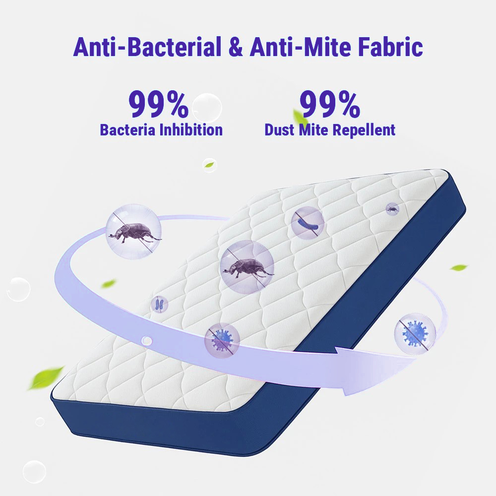 Moonzz 17cm Thick Spring Mattress  Medium Firm Foam Bed Ergonomic Mattress 10 Year Warranty