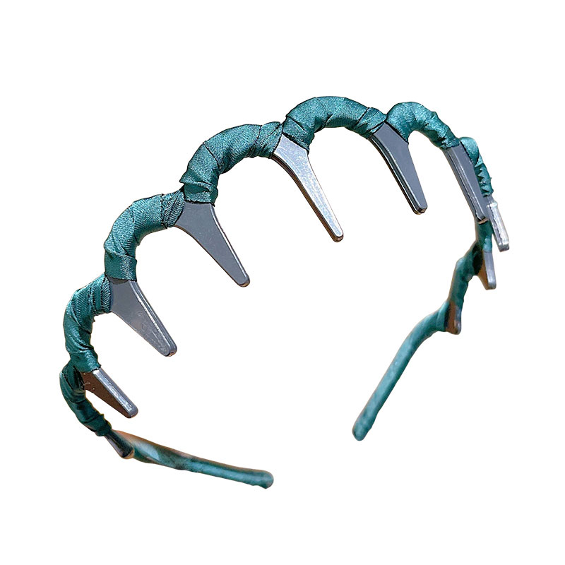 Korean version wave shaped double wearing high skull top fluffy headband