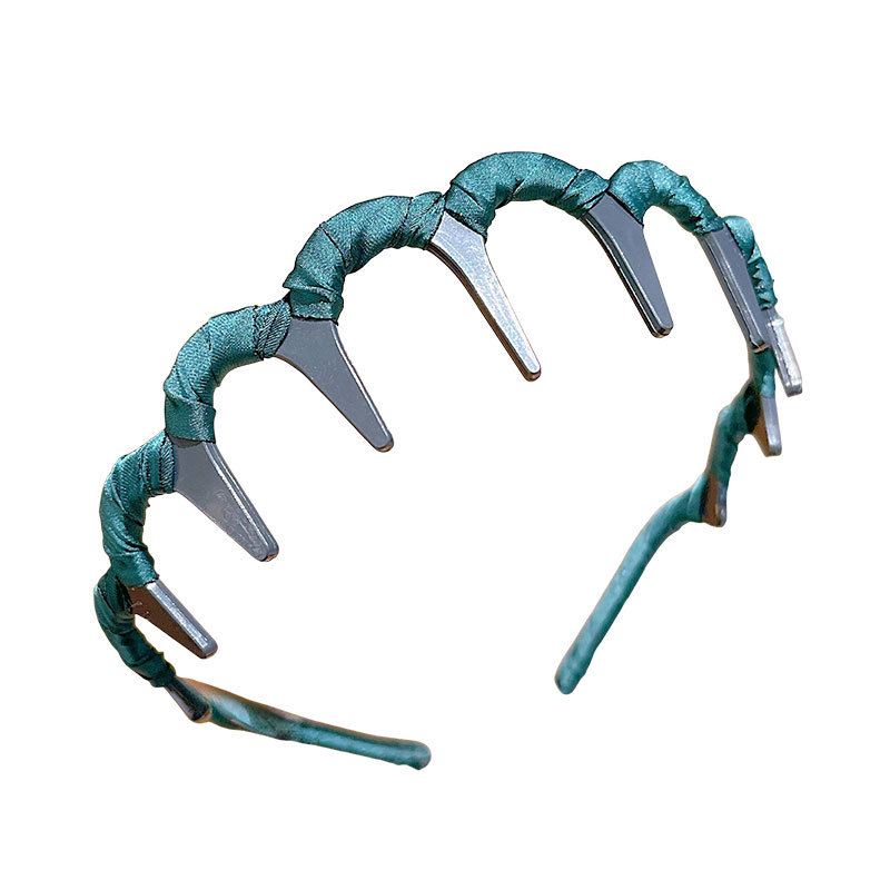 Korean version wave shaped double wearing high skull top fluffy headband