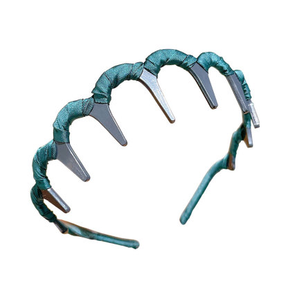 Korean version wave shaped double wearing high skull top fluffy headband