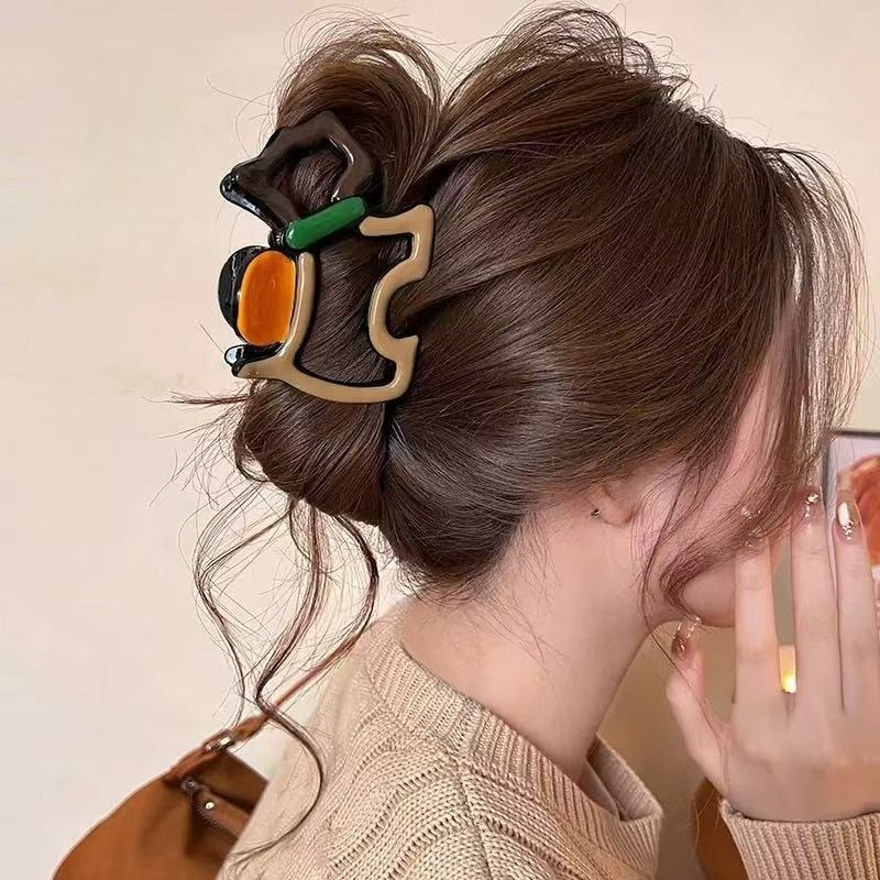 Blue polka dot bow shark clip