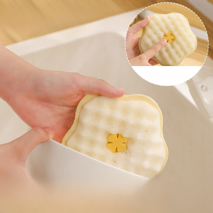 Non greasy double-sided suction cup dishwasher cleaner