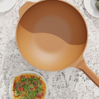 Earthenware pot for stir-frying and steaming