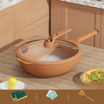 Earthenware pot for stir-frying and steaming