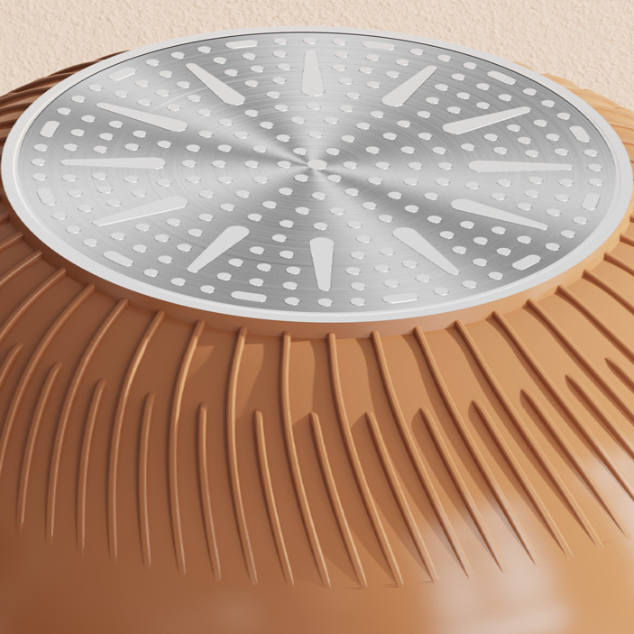 Earthenware pot for stir-frying and steaming