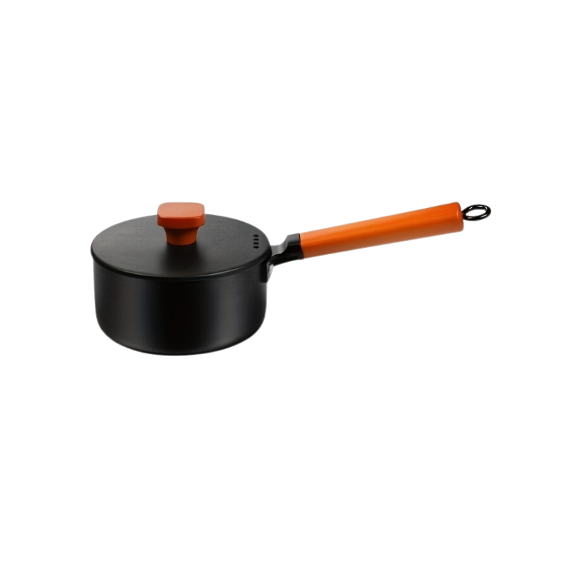Small milk pot with wooden handle