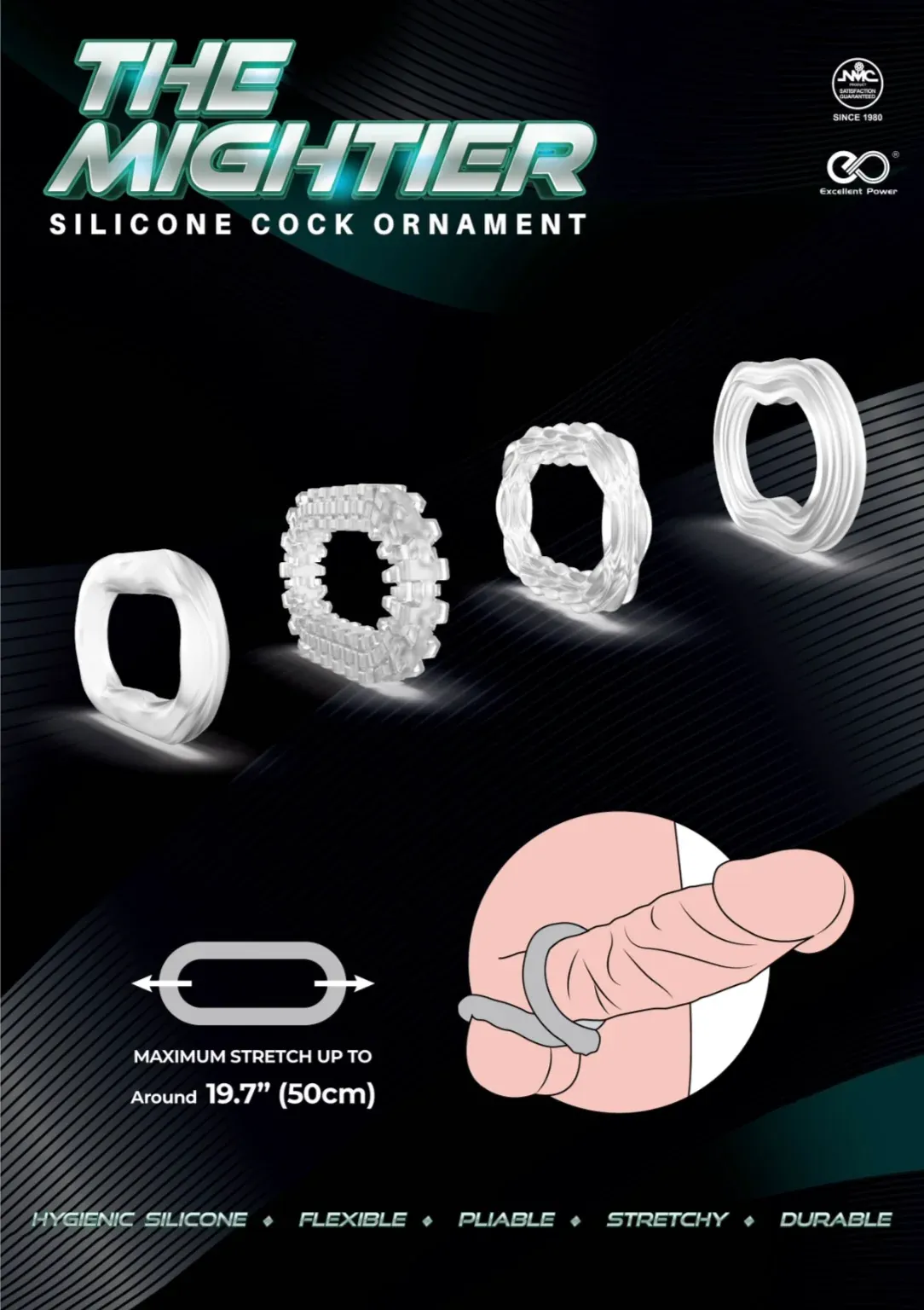 Excellent Power THE MIGHTIER 矽膠延時環 波浪紋
