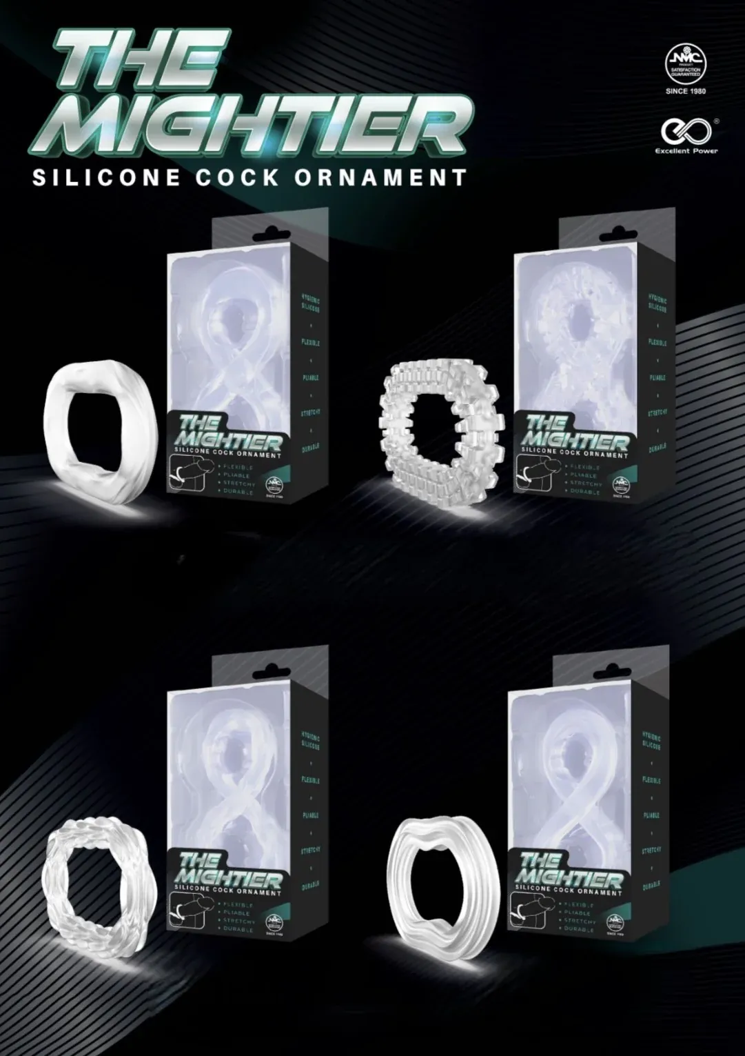 Excellent Power THE MIGHTIER 矽膠延時環 波浪紋