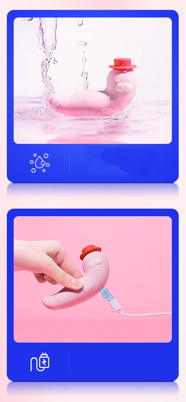 KISSTOY Cutevibe Franky 小海豹震動器 粉色