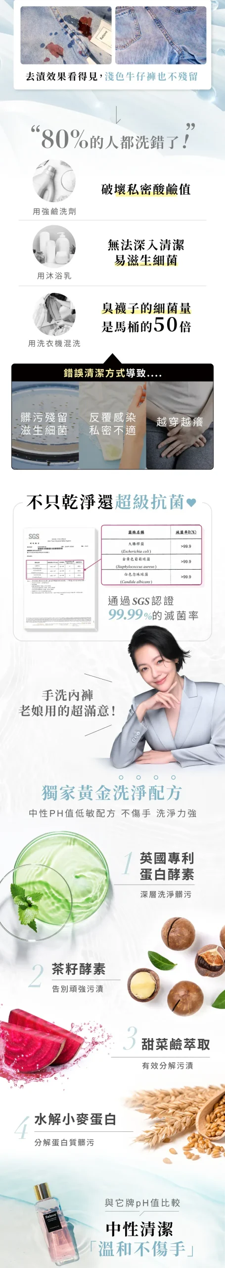 Relove 蛋白酵素去漬抑菌洗衣液 220m