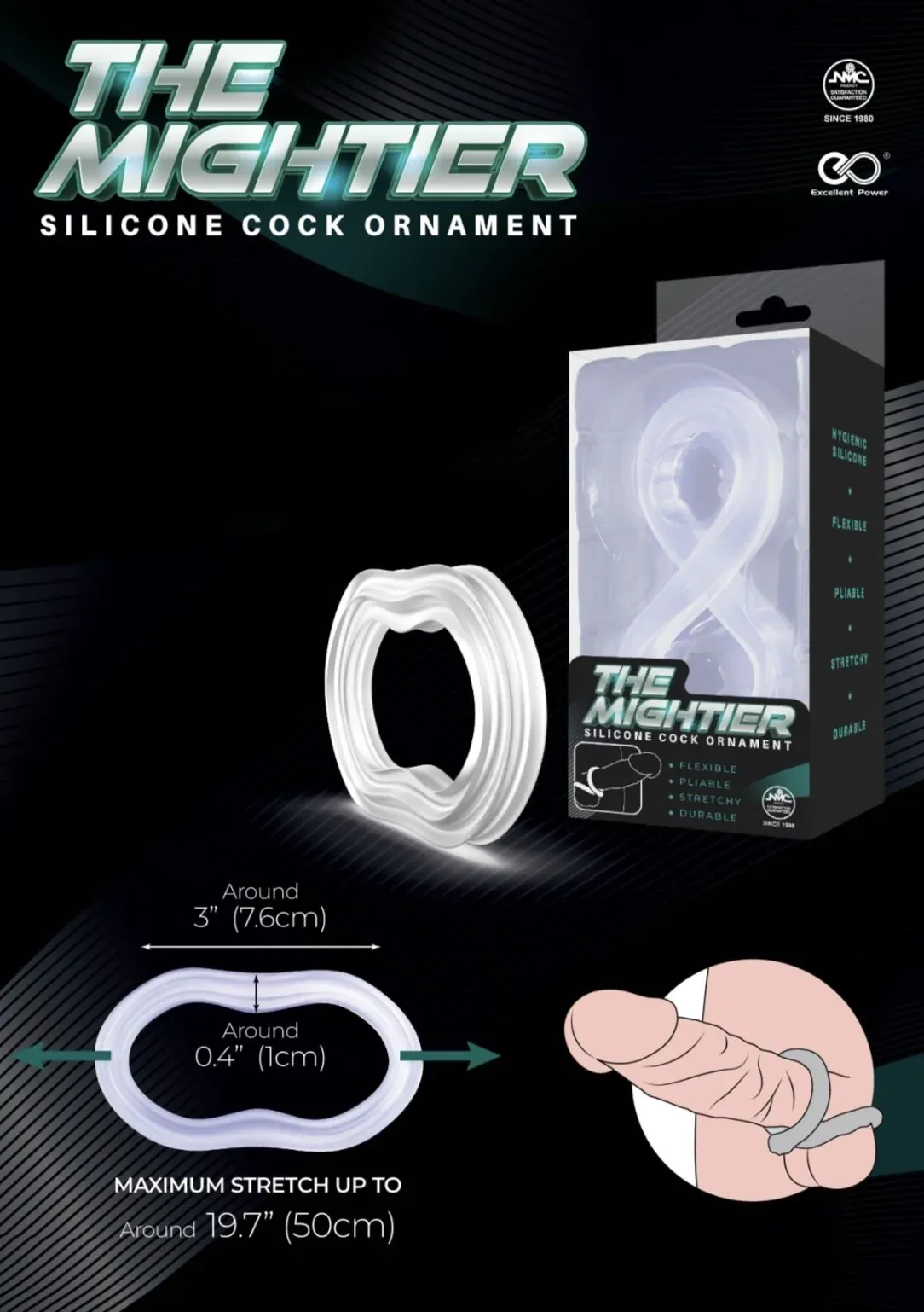 Excellent Power THE MIGHTIER 矽膠延時環 波浪紋