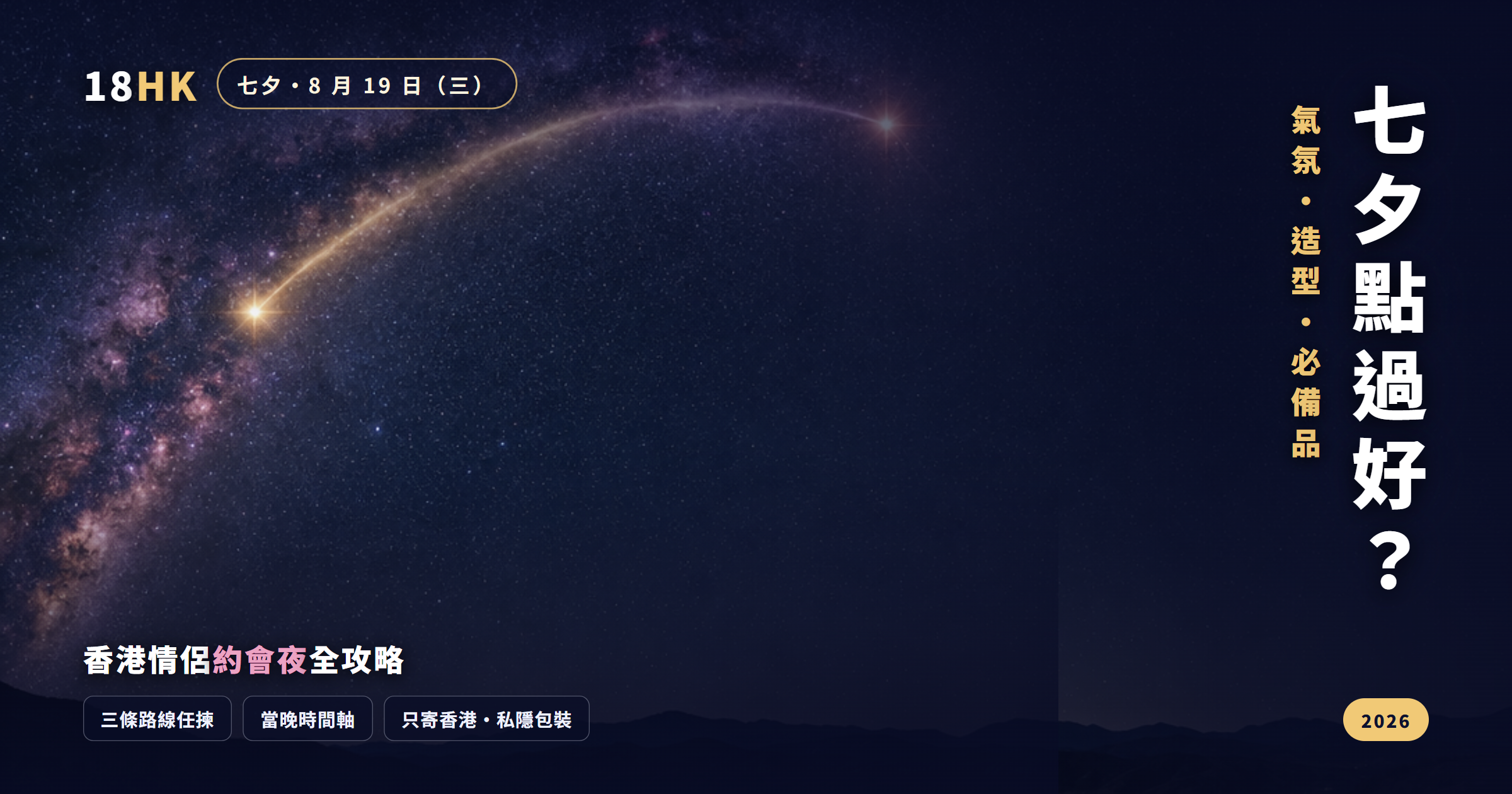 七夕香港情侶約會夜攻略封面｜18HK