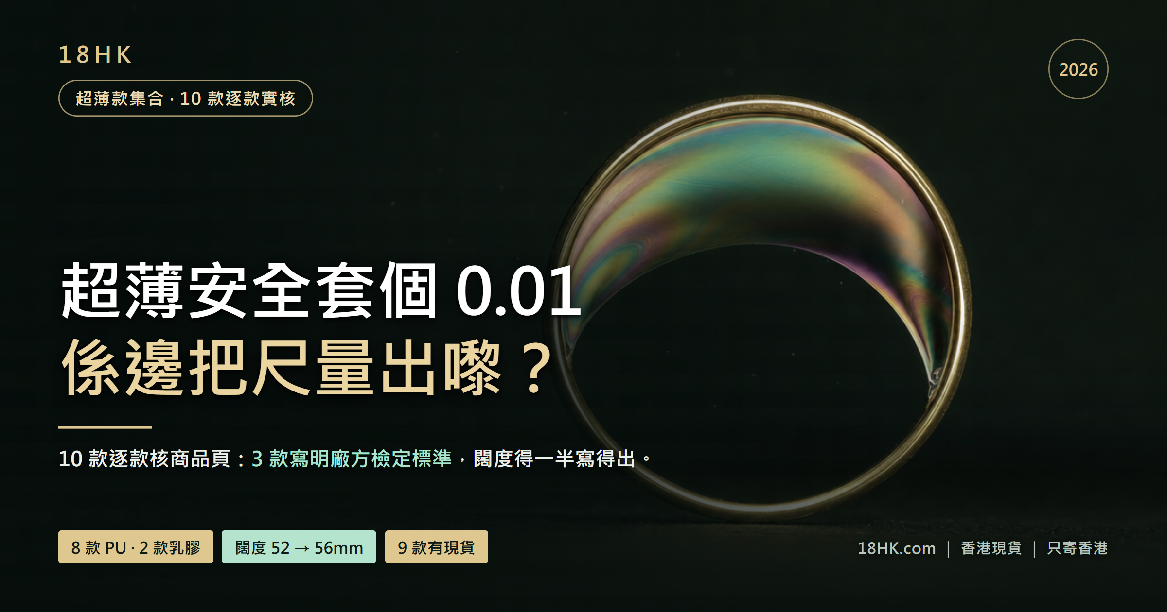 超薄安全套商品頁規格實核封面｜18HK 香港成人用品