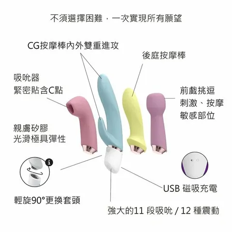 Satisfyer Marvelous Four 吸啜震動按摩棒四件套