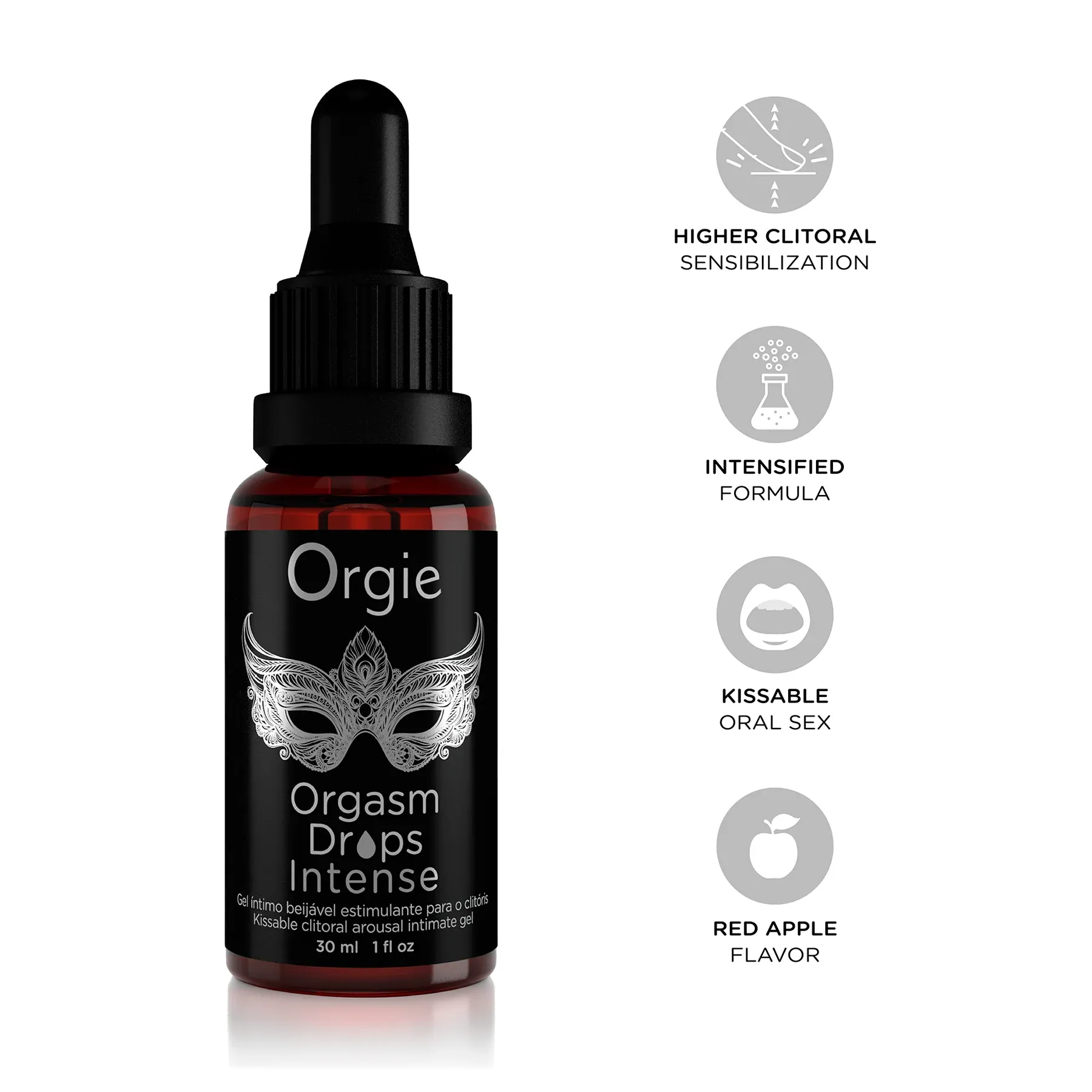 ORGIE Orgasm Drops Intense 紅蘋果口味高潮精華液 葡萄牙製 溫熱酥麻 清爽不黏膩