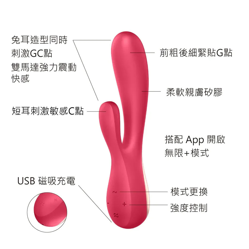 Satisfyer(德國) Mono Flex 智能兔耳雙馬達按摩棒