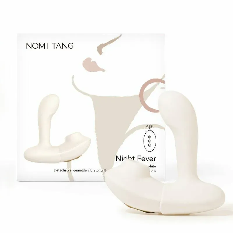 NOMI TANG Night Fever 穿戴式 G 點陰蒂吸啜器 吮吸震動二合一 IPX6防水象牙白色