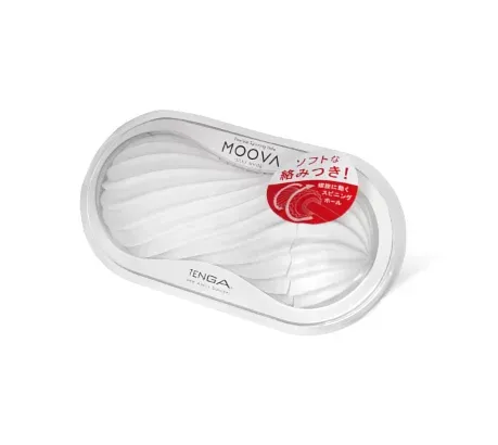 TENGA (日本) MOOVA SILKY WHITE 白色柔軟版 飛機杯｜旋轉結構・柔軟可重複使用