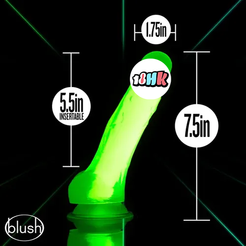 Blush Neo Elite Glow 深霓虹綠夜光假陽具正面展示