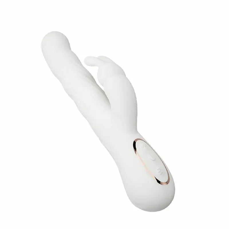 MYTOYS MyWave 波波兔 瘋狂蠕動雙頭按摩棒 雙馬達強震 內外刺激蠕動震動棒白色