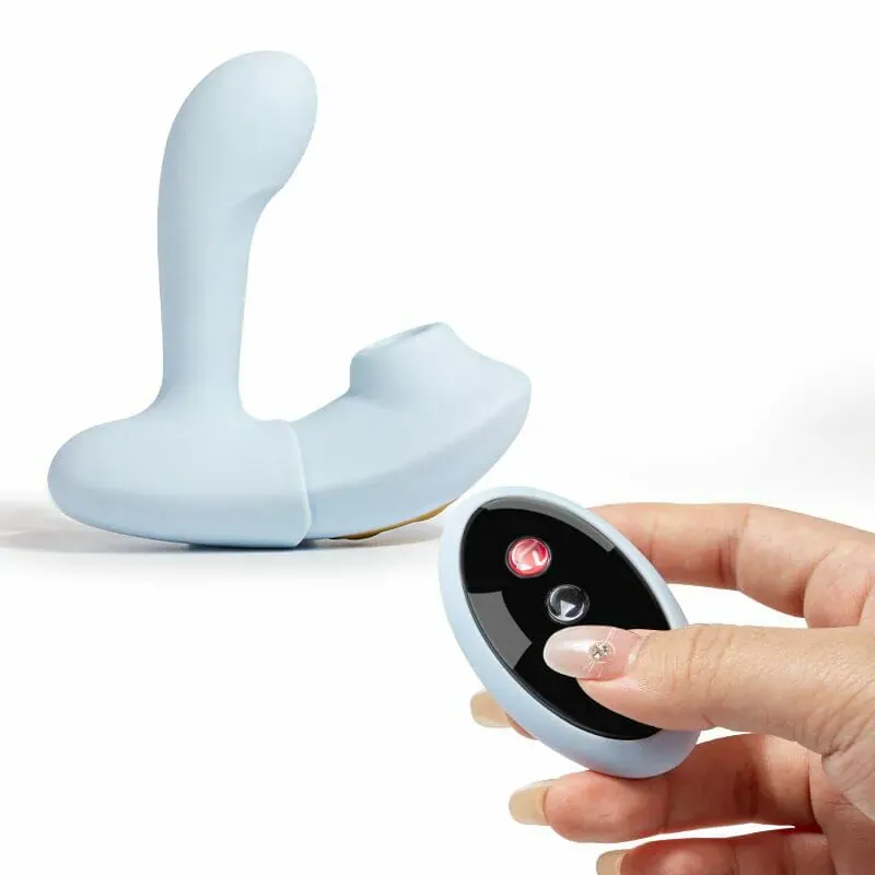 NOMI TANG Night Fever 穿戴式 G 點陰蒂吸啜器 吮吸震動二合一 IPX6防水藍色