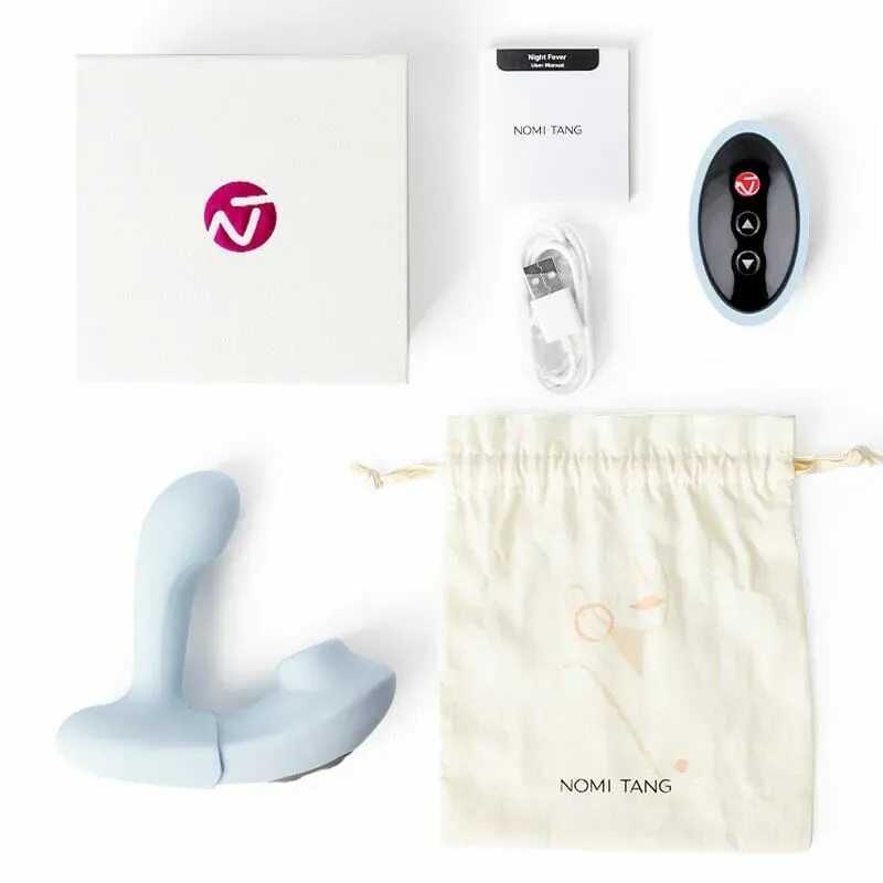 NOMI TANG Night Fever 穿戴式 G 點陰蒂吸啜器 吮吸震動二合一 IPX6防水藍色
