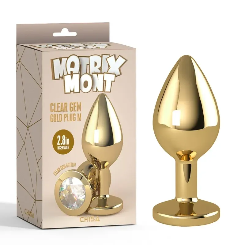 CHISA 透明心形寶石金屬後庭塞