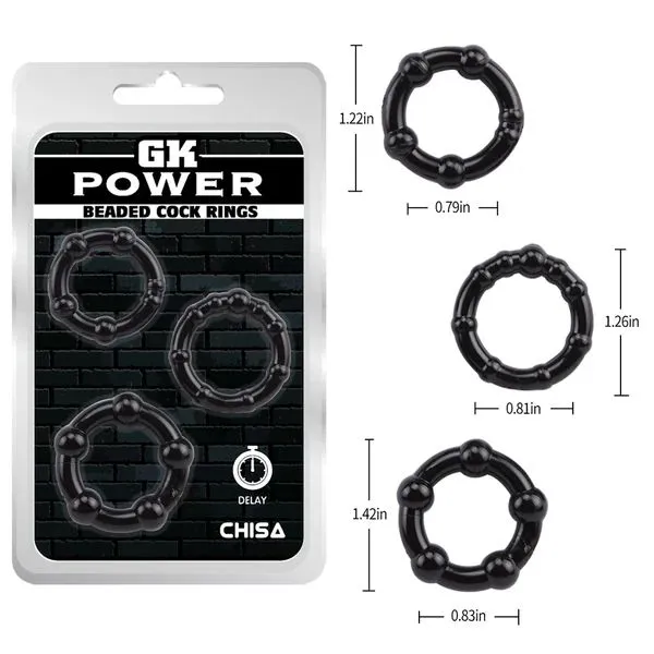 CHISA Beaded Cock Rings 3件組