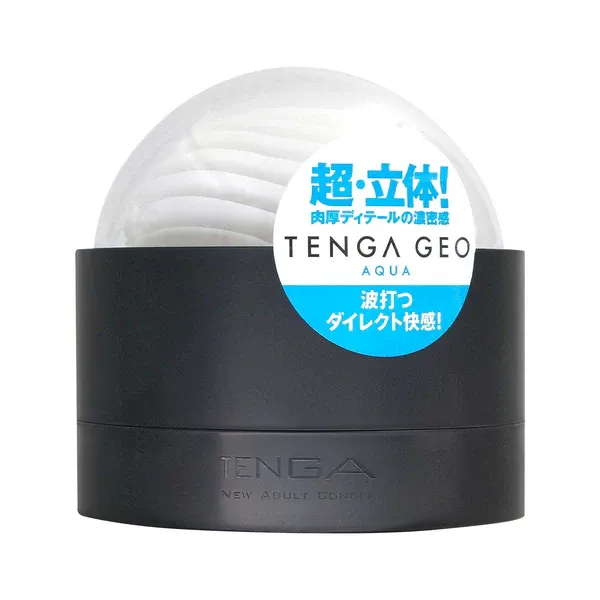 TENGA (日本) GEO AQUA 水紋球飛機杯｜水波紋結構・柔彈凝膠材質・可翻轉清洗