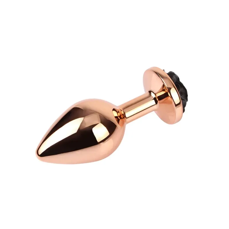 CHISA 黑玫瑰寶石金屬肛塞 中碼