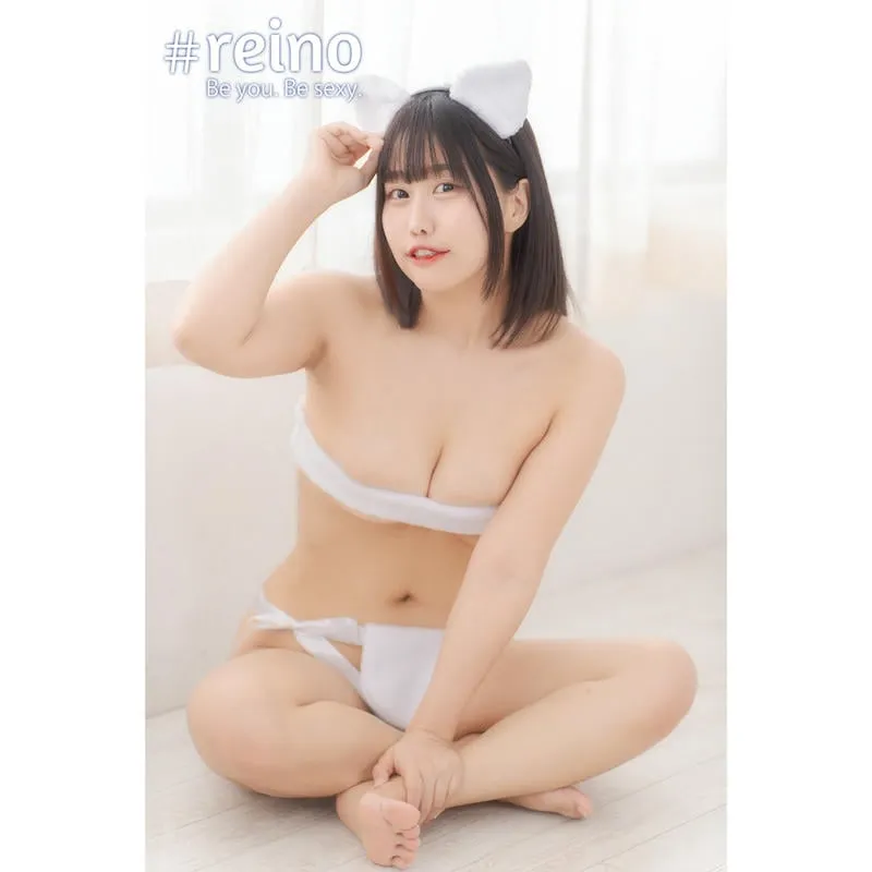 例のふんどし ふわもこ白兔綁帶胸圍兜襠布 白色/灰色