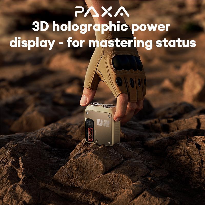 PAXA Mini Electric Shaver - Magnetic Dual Blades Curved Blade Mesh Waterproof Skin-Friendly Washable Rechargeable High-Speed Motor with Long-Lasting Battery Compact Portable Facial Matte Smooth Titanium