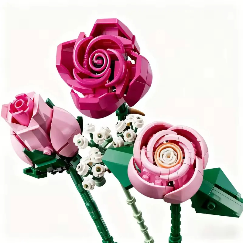 Rose Bouquet Building Blocks Set - 789PCS Artificial Flowers Bricks
