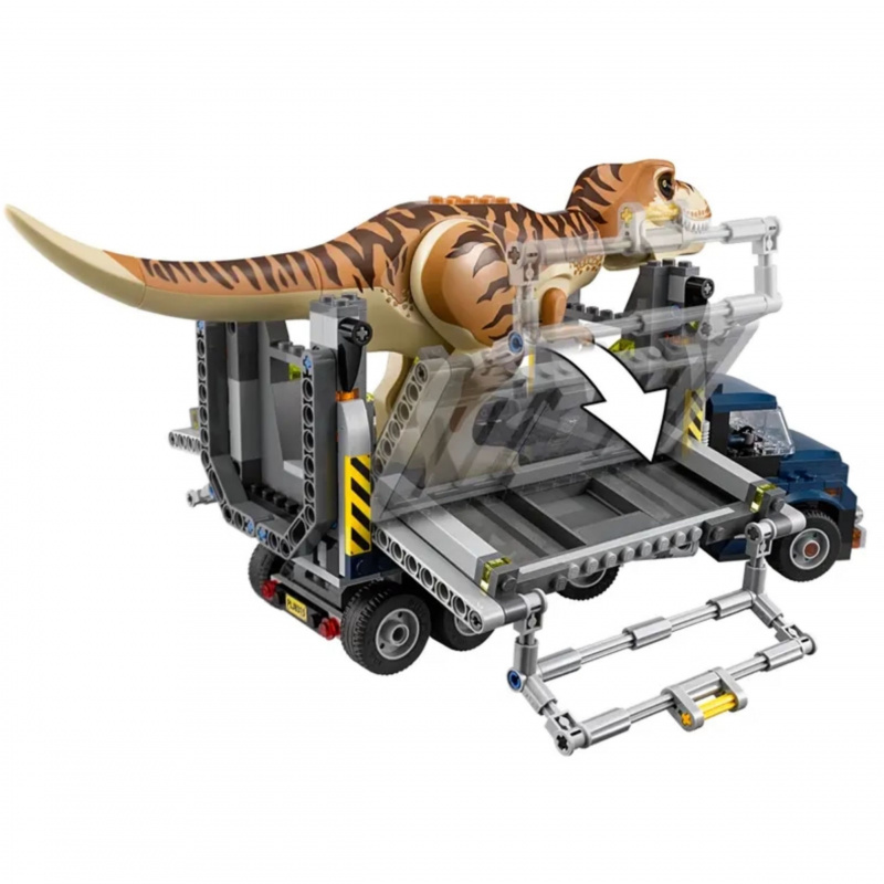 Tyrannosaurus Rex Transport Truck Building Blocks Set - Dinosaur Capture Vehicle Model for Kids